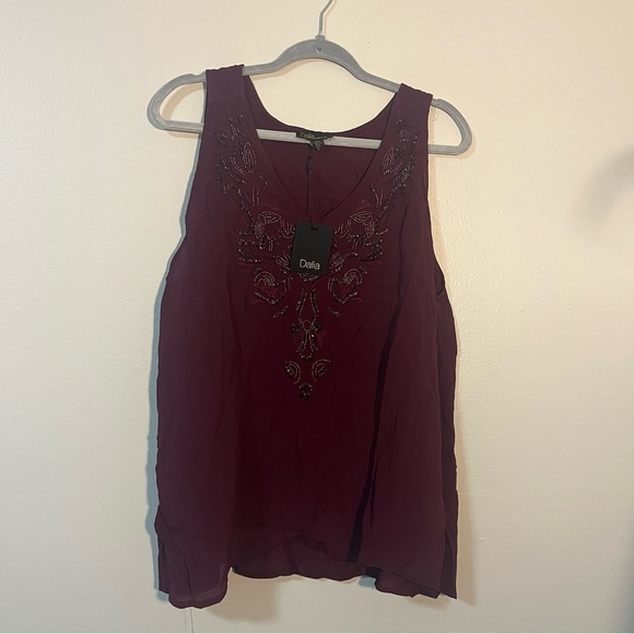 NWT Dalia Made in India Women's Hand Beaded Embroidered Tank Top Size XL - Picture 2 of 8